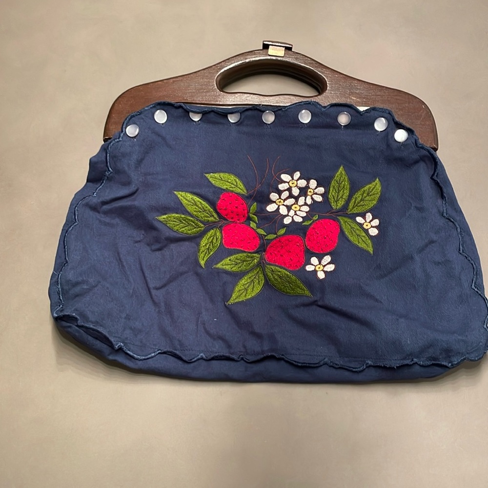 Blue clutch handbag